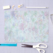 ボヘミアパステルピンクラベンダーティール（緑がかった色）ストライプフローラ 薄葉紙 (クラフト)