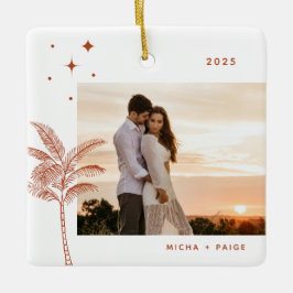 ボヘミアビーチパームツリーフォトセラミックオーナメント セラミックオーナメント