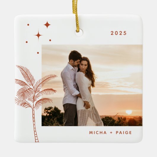 ボヘミアビーチパームツリーフォトセラミックオーナメント セラミックオーナメント (正面)