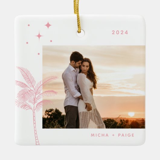 ボヘミアビーチパームツリーフォトセラミックオーナメント セラミックオーナメント (正面)