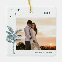 ボヘミアビーチパームツリーフォトセラミックオーナメント