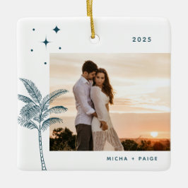 ボヘミアビーチパームツリーフォトセラミックオーナメント セラミックオーナメント