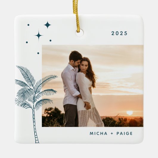 ボヘミアビーチパームツリーフォトセラミックオーナメント セラミックオーナメント (正面)