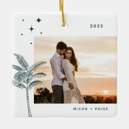 ボヘミアビーチパームツリーフォトセラミックオーナメント セラミックオーナメント