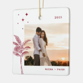 ボヘミアビーチパームツリーフォトセラミックオーナメント セラミックオーナメント (左)