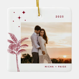 ボヘミアビーチパームツリーフォトセラミックオーナメント セラミックオーナメント
