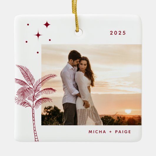 ボヘミアビーチパームツリーフォトセラミックオーナメント セラミックオーナメント (正面)