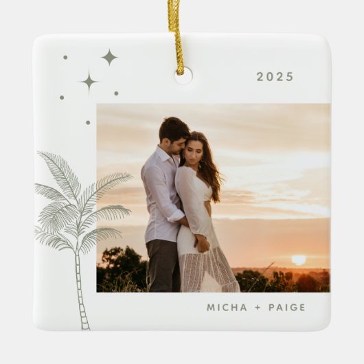 ボヘミアビーチパームツリーフォトセラミックオーナメント セラミックオーナメント (正面)