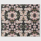 ボヘミアフランスの国のシックなブラックフローラ ラッピングペーパー (フラット)