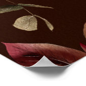 ボヘミアフローラシームレスパターンとダークブラウンb ポスター (角)