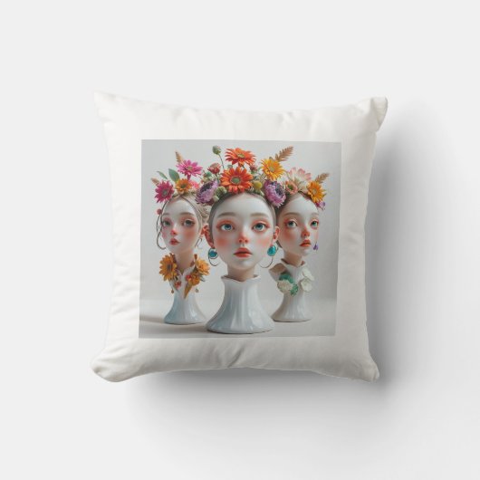 ボヘミアフローラセンターピーストリオ:新鮮で乾燥 クッション (正面)