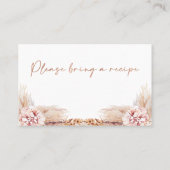 ボヘミアフローラブライダルシャワーレシピカードリクエスト 名刺 (裏面)