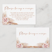 ボヘミアフローラブライダルシャワーレシピカードリクエスト 名刺 (正面/裏面)