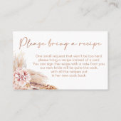 ボヘミアフローラブライダルシャワーレシピカードリクエスト 名刺 (正面)