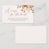 ボヘミアフローラブライダルシャワーレシピ要求 エンクロージャーカード (正面/裏面)