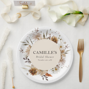 ボヘミアフローラブライダルシャワー紙プレート ペーパープレート