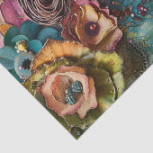 ボヘミアフローラミューズポートレート、デコップコラージュ 薄葉紙 (詳細)