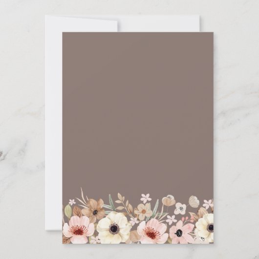 ボヘミアフローラモダン最初の聖餐会 招待状 (裏面)