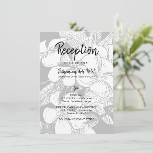 ボヘミアフローラ白黒披露宴 エンクロージャーカード (スタンド正面)