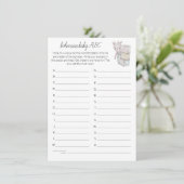 ボヘミアベビーおもちゃレンガABCシャワーゲームカード 招待状 (スタンド正面)