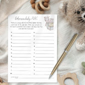 ボヘミアベビーおもちゃレンガABCシャワーゲームカード 招待状