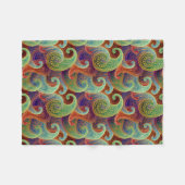 ボヘミアペイズリー時代のパターン フリースブランケット (正面(横))