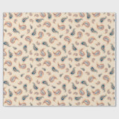 ボヘミアペイズリー：手書き水彩模様 ラッピングペーパー (フラット)