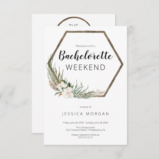 ボヘミアリースバチェロレッテ招待状カード 招待状 (正面/裏面)