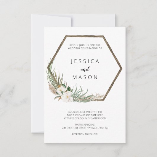 ボヘミアリース結婚式招待状 招待状 (正面)