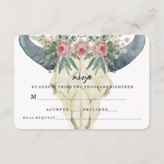 ボヘミアローズの結婚式 出席確認 出欠カード (正面)