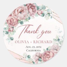 ボヘミアローズグリーンシャビーフラワーゴールドウェディング ラウンドシール