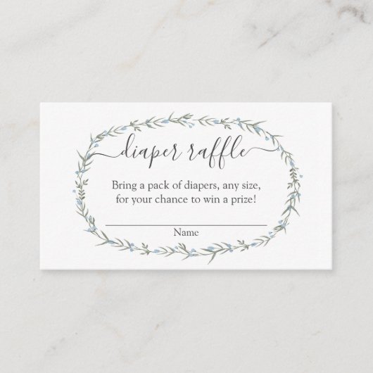 ボヘミアンおむつラッフルベビーシャワーインサート エンクロージャーカード (正面)