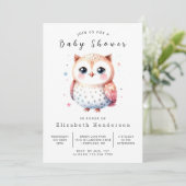 ボヘミアンお洒落フクロウ赤ちゃんシャワー 招待状 (スタンド正面)