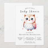 ボヘミアンお洒落フクロウ赤ちゃんシャワー 招待状 (正面/裏面)