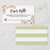 ボヘミアンお洒落フラワーおむつラッフル エンクロージャーカード (正面/裏面)