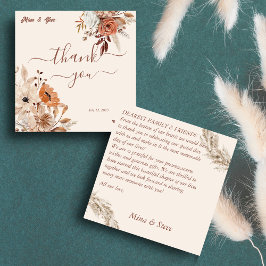 ボヘミアンお洒落秋素朴な花 サンキューカード