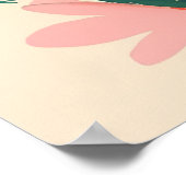 ボヘミアンなひまわりの可愛い花のイラスト ポスター (角)