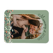 ボヘミアンなママ 誕生記念 Sage Green 写真 マグネット (横)