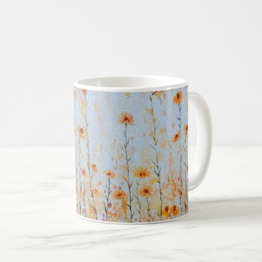 ボヘミアンなヴィンテージの野の花 コーヒーマグカップ (正面右)