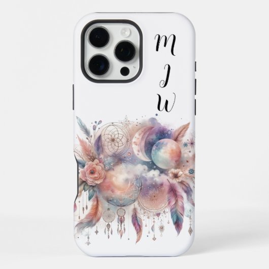 ボヘミアンな天体フェザー iPhone / iPad カバー (裏面)