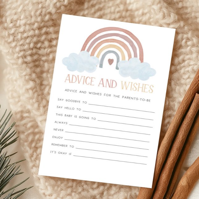 ボヘミアンな小さな太陽のアドバイスと願い事ゲーム (Boho Rainbow Baby Shower Advice and Wishes Game)