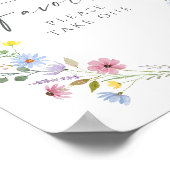 ボヘミアンな庭の野の花の結婚式の引き出物サイン ポスター (角)