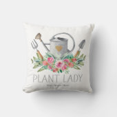 ボヘミアンな植物愛好家の水彩ガーデナー・ユーモア クッション (正面)