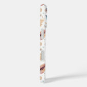 ボヘミアンな水彩の羽と花のオーダーメイドデザイン Case-Mate iPhoneケース (裏面 / 右)