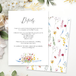 ボヘミアンな水彩画の野の花のカリグラフィー ウェディング エンクロージャーカード