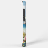 ボヘミアンな海岸の崖の野生の花のビーチアート SAMSUNG GALAXYケース (右側面)