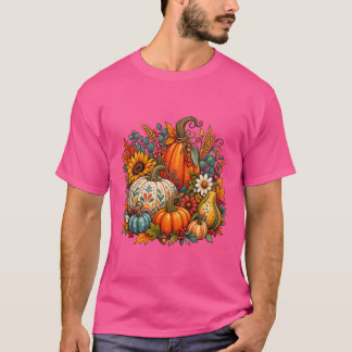 ボヘミアンな秋のかぼちゃ Tシャツ