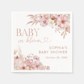 ボヘミアンな秋の花とカボチャのベビーシャワー スタンダードカクテルナプキン (正面)