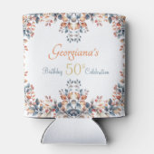 ボヘミアンな秋の葉の50歳の誕生日 缶クーラー (裏面)