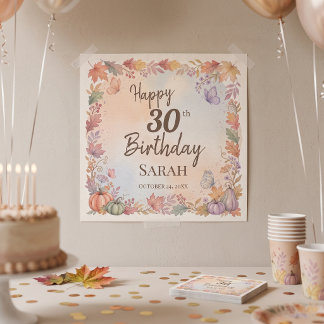 ボヘミアンな秋の誕生日パンプキンのカスタムパーティーポスター ポスター